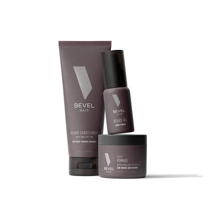 Picture of Mens Beard Grooming Kit by Bevel - Includes Beard Softener, Beard Balm, and Beard Oil to Soften, Hydrate, and Soothe