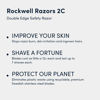 Picture of ROCKWELL RAZORS 2C Razor with 5 Blades, 6 Piece Set, White Chrome | 2 Adjustable Shave Settings = TWO razors for the cost of ONE