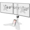 Picture of MOUNT PRO Dual Monitor Stand - Free Standing Full Motion Monitor Desk Mount Fits 2 Screens up to 27 inches,17.6lbs with Height Adjustable, Swivel, Tilt, Rotation, VESA 75x75 100x100,White