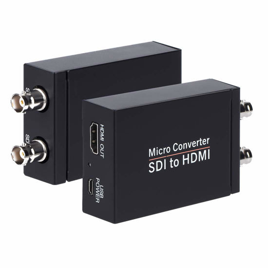 Picture of SDI to HDMI Converter Support 3G-SDI, HD-SDI, SD-SDI Auto Format Detection and Stereo Audio De-embedder, SDI Loopout (Black)