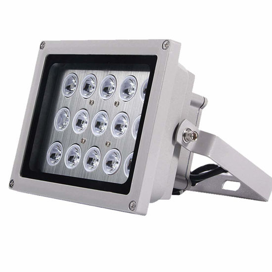 Picture of White Light Illuminator 45 Degree Wide Angle 15 LEDs Automatic Light Switch 1800LM IP66 White Light Illuminator Fill Light Illuminator for Indoor Outdoor Security Cameras Auto ON/Off Fill Light