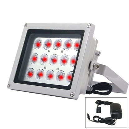 Picture of IR Illuminator for Security Cameras 45 Degree Wide Angle DC12V 15W 15pcs LEDs Auto ON/Off IR Infrared Light LED Fill Light with Auto Light Control & 360 Degree Adjustment Bracket