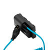 Picture of KONDOR BLUE Braided Coiled D-Tap to Dummy Battery NPF Cable Compatible with Sony L-Series SmallHD Monitors LED Lights and More.