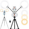 Picture of Xeneo Big Ring Light with Tripod Stand & Two Phone Holders, 10’’ Dual Dimmable Light Ring for Live Stream/ Vlog/Makeup/YouTube/Video Shooting/Video Conference