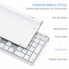 Picture of Wireless Keyboard and Mouse, Vssoplor 2.4GHz Rechargeable Compact Quiet Full-Size Keyboard and Mouse Combo with Nano USB Receiver for Windows, Laptop, PC, Notebook-White Silver