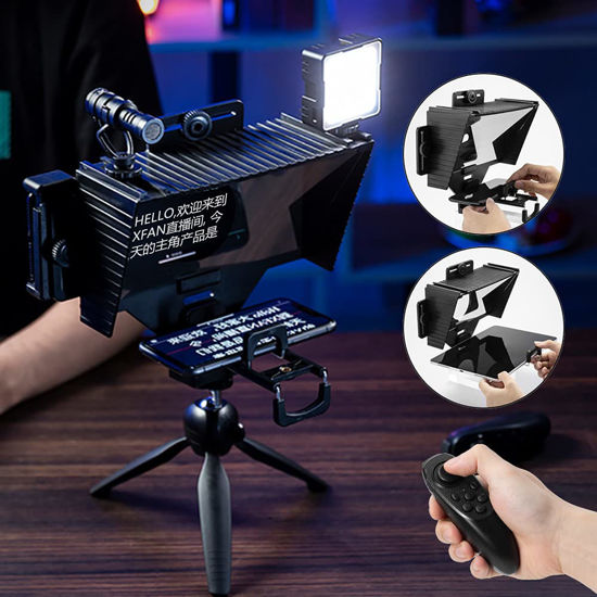 Picture of AMBITFUL Teleprompter for 12 inch iPad Portable Inscriber Mobile Speech Reminder Video Live with Remote Control for Phone and DSLR Recording