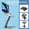 Picture of Rottay Collapsible Laptop Stand, Adjustable Height up to 16", Ergonomic Laptop Riser with 2 Angle Adjustment Buttons, Aluminum Laptop Holder Computer Stand Fits MacBook, Laptops Tablets 10-16", Black