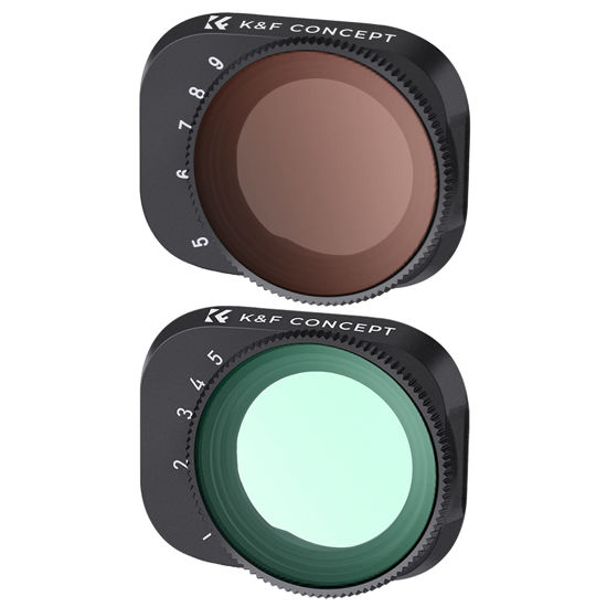 Picture of K&F Concept Mini 3/ Mini 3 Pro Variable ND Lens Filters Kit ND2-32+ND32-512(2 Pcs), Variable ND Filters 1-5 Stops + 5-9 Stops Compatible with DJI Mini 3/ Mini 3 Pro