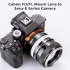 Picture of K&F Concept Lens Mount Adapter FD-NEX IV Manual Focus Compatible with Canon FD & FL 35mm Lens and Sony E Mount Camera Body