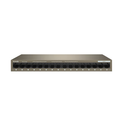 Picture of Tenda TEG1016M, 16 Port Gigabit Ethernet Switch, Unmanaged Network Switch Hub, Traffic Optimization, Plug & Play, Fan-Less Metal Design, Limited Lifetime Protection