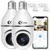 Picture of XVIM 2 Pack 3MP Light Bulb Security Camera, 2.4Ghz WiFi Wireless Home Light Bulb Camera, 360° View Lens HD Night Vision, Human Detection & Alarm, 2-Way Audio