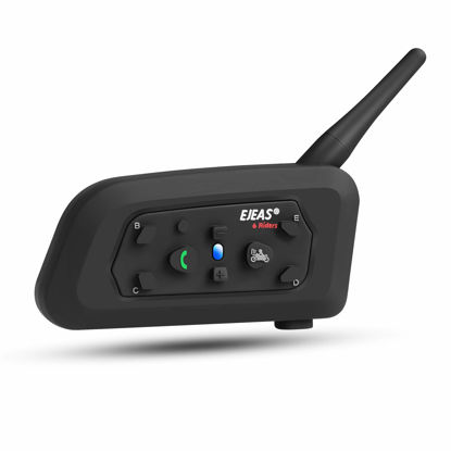 Picture of EJEAS V6 Pro Motorcycle Helmet Bluetooth Intercom Headset, Intercomunicador para Casco De Moto, 2 Riders 1200m 6 Riders 6km, 2 People Real-time Talk, ESP Noise Reduction, IP65 Waterproof 1 Pack