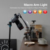 Picture of JJC 10-Level Brightness LED Macro Arm Light, CRI 95+ 5600K Macro Photography Lighting with USB-C Charging for Canon Nikon Sony Olympus Pentax DSLR Camera for Insert Plant Jewelry Close Up Shooting