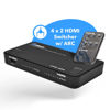 Picture of OREI 4K HDMI Matrix Switch 4 X 2, Switcher 18G UltraHD with Arc Supports Upto 4K @ 60Hz & 1080P IR Remote Control - Full Matrix Selection (UHD-402)