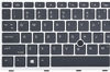 Picture of Replacement Backlight Keyboard for HP EliteBook 840 G5 840 G6 & EliteBook 745 G5 745 G6, EliteBook 840 G5 Keyboard with Pointer Silver Frame US Layout L11307-001 L14378-001