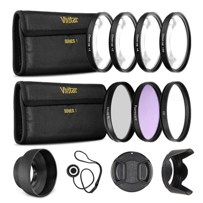 Picture of UltraPro 49mm Professional Filter Bundle for Lenses with a 49mm Filter Size - Includes 7 Filters (UV, CPL, FL-D, 1, 2, 4, 10 Macro Close-Up Filters), Lens Hoods, & More