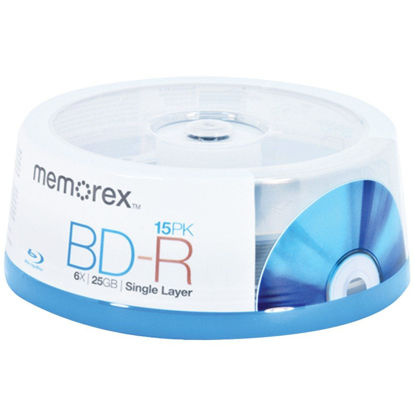 Picture of Memorex Blu-Ray BD-R 6x 25 GB Spindle, 15 Pack