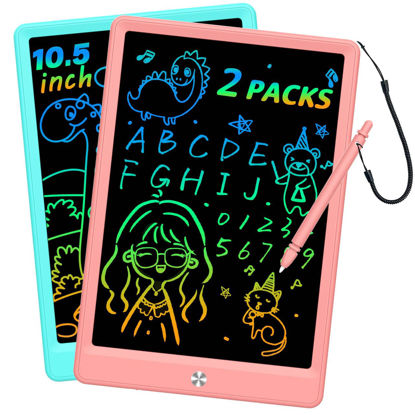 Picture of LCD Writing Tablet Doodle Board, Colorful Drawing Pad, Electronic Drawing Tablet, Drawing Pads,Travel Gifts for Kids Ages 3 4 5 6 7 8 Year Old Girls Boys (10.5 inch, Blue&Pink)