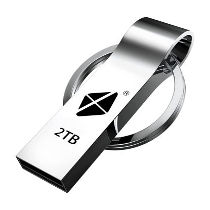 Picture of lekikpo 2TB USB Flash Drive | Waterproof USB Memory Stick | USB Thumb Drive | Portable High Speed Jump Drive Pen Drive Come with Keychain | 2000GB Large Capacity USB Drive