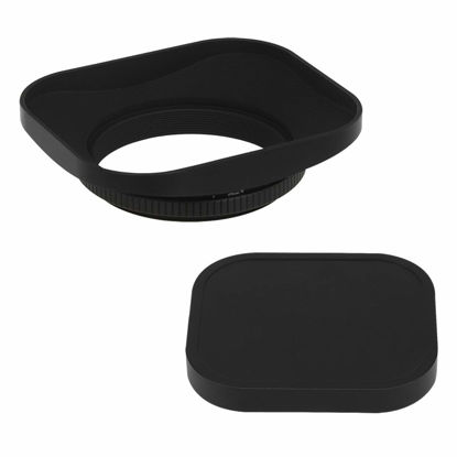 Picture of Haoge LH-B46T 46mm Square Metal Screw-in Lens Hood with Cap for Leica Summilux-M 35mm f/1.4 50mm f1.4 E46, Summarit-M 90mm f/2.5 75mm f2.5 E46, Summicron-M 28mm F2 E46, Voigtlander 35mm f/1.7 28mm f2