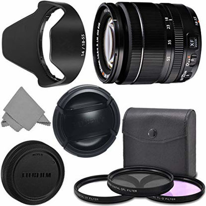 Picture of FUJIFILM XF 18-55mm f/2.8-4 R LM OIS Wide Angle Lens (16276479) + AOM Pro Kit Combo Bundle - Fuji 18-55 mm X-Mount Zoom Kit Lens - International Version