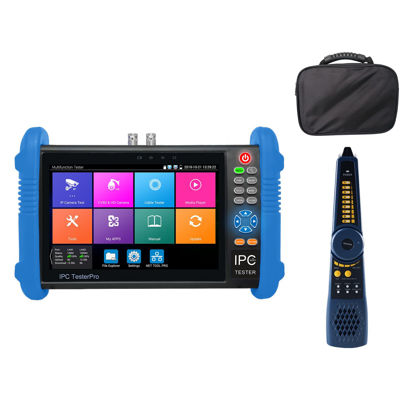 Picture of WANLUTECH CCTV Tester,IP Camera Tester 7 Inch IPS Touch Screen 8MP CVI TVI AHD Camera Tester Support RJ45 TDR POE 4K H.265(IPC-9800CADH Plus)