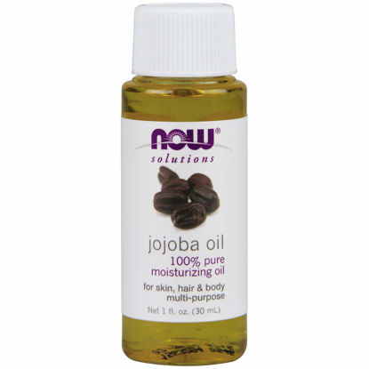 Picture of NOW Solutions, Jojoba Oil, 100% Pure Moisturizing, Multi-Purpose Oil for Face, Hair and Body, 1-Ounce