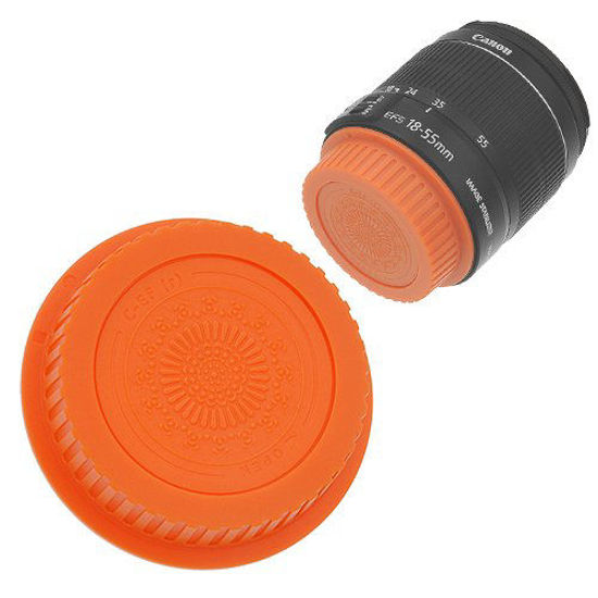 Picture of Fotodiox Designer (Orange) Lens Rear Cap Compatible with Canon EOS EF and EF-S Lenses