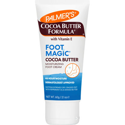 Picture of Palmer's Cocoa Butter Formula Foot Magic Moisturizing Foot Cream for Dry, Cracked Heels, Feet Moisturizer with Peppermint Oil & Vitamin E, 2.1 Ounces