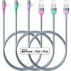 Picture of iPhone Charger 6ft Lightning Cable 6FT 3Packs Colors 90 Degree Right Charging Cord Apple MFi Certified for Apple Charger iPhone 14 13 12 11 SE Xs XS Pro Max XR X 8 7 6 Plus iPad iPod