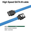 Picture of SATA III Cable for SSD, (2-Pack) SATA Data Cable 6Gbps Right Angle SATA 3 Cable 18 Inches with Locking Latch for HDD/SSD/CD Drives