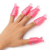 Picture of HiMo 10PC Plastic Acrylic Nail Art Soak Off Cap Clip UV Gel Polish Remover Wrap Tool (Pink)