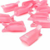 Picture of HiMo 10PC Plastic Acrylic Nail Art Soak Off Cap Clip UV Gel Polish Remover Wrap Tool (Pink)