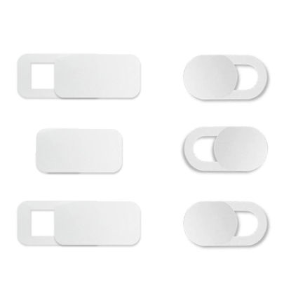 Picture of ShinyFX Webcam Cover Slide, 6 Pack Ultra-Thin Laptop Web Camera Cover for MacBook Laptop PC Computer iMac iPad iPhone Cell Phone, 0.032in Thick Web Blocker (White S-6 Pack)