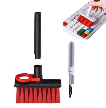 Picture of SSQQ Keyboard Cleaner, 5 in 1 Keyboard Cleaning Brush Kit Soft Brush, Keyboard Cleaner Dust Remover Key Puller, Computer Cleaning Tools Multifunctional Pen (Black)