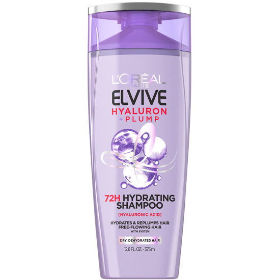 Picture of L’Oréal Paris Elvive Hyaluron Plump Hydrating Shampoo for Dehydrated, Dry Hair Infused with Hyaluronic Acid Care Complex, Paraben-Free, 12.6 Fl Oz