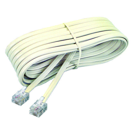 Picture of Softalk 48107 Phone Line Cord 15-Feet Ivory Landline Telephone Accessory