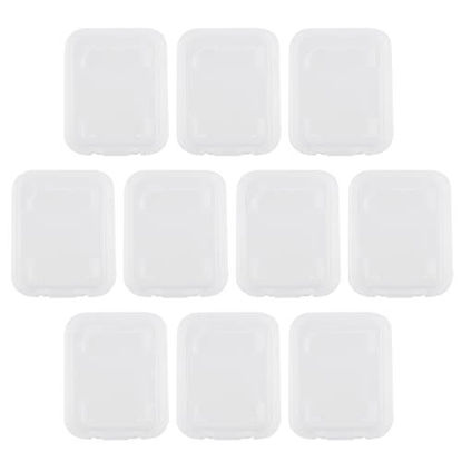 Picture of Framendino, 10 Pack Standard SD SDHC Memory Card Case Holder Plastic MicroSD SDXC MMC Duo Box Clear MicroSDHC MicroSDXC Storage Boxes Transparent