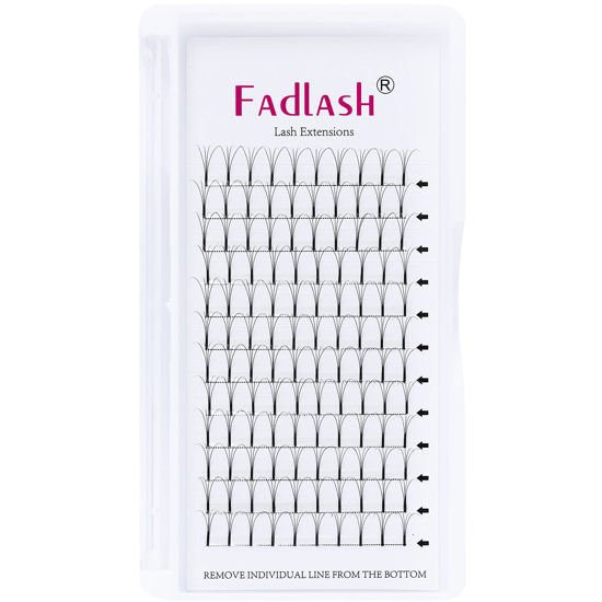 Picture of Premade Fans Eyelash Extensions 4D 0.10 D Curl Lash Fans Premade Volume Lash Extensions Individual Eyelashes Extension Supplies FADLASH (4D-0.10D, 10mm)