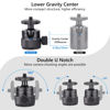 Picture of Mini Ball Head VIELKNOV Low Profile Small Ball Head with 1/4" Hotshoe, 360 Degree Rotatable CNC Aluminum Small Tripod Head for Digital Cameras, Mini SLRs, Tripods Camcorder Light Stand, Max Load 11lb