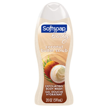 Picture of Softsoap Body Wash, Coconut Butter Scrub Body Wash, Exfoliating Body Wash, 20 Ounce
