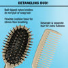 Picture of Conair Detangle & Style Wide-Tooth Comb and Travel Hairbrush Set, Detangler Brush and Comb Set, 2 Count, Color May Vary