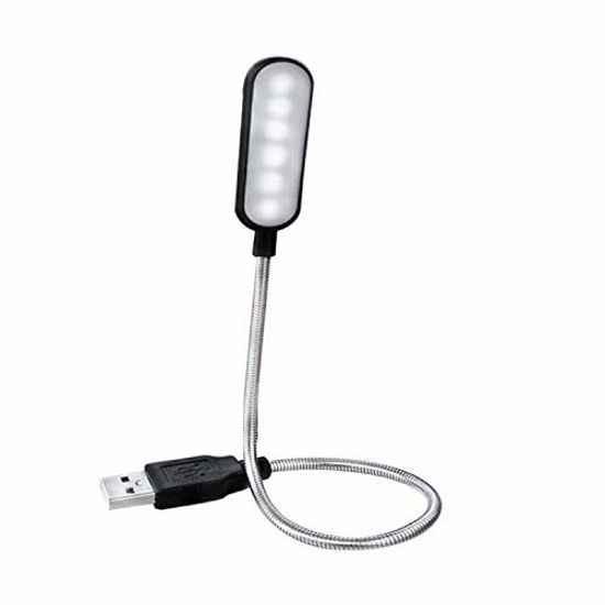 Picture of VOKARO USB Reading Light, Portable Bendable LED Lamp for Laptops, Mobile Power, Emergency (Black)