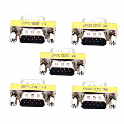 Picture of Lime2018 5pcs 9 Pin Serial RS-232 DB9 Female to Female Serial Cable Gender Changer Coupler Adapter (Male to Male)