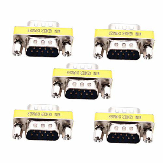 Picture of Lime2018 5pcs 9 Pin Serial RS-232 DB9 Female to Female Serial Cable Gender Changer Coupler Adapter (Male to Male)