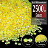 Picture of 2500pcs 5mm Resin Rhinestones Bulk, Lemon Yellow AB Flatback Round Jelly Rhinestones Bedazzling Non Hotfix Crystal Gems Large Quantity Wholesale for DIY Crafts Clothes Tumblers Face Makeup Manicure