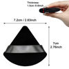 Picture of 12 Pieces Black Cosmetic Powder Puff,2.76 inch Portable Soft Sponge Setting Face Puffs,Triangle Velvet Powder Puff with Ribbon Band Handle for Loose Powder Body Powder Makeup Tool