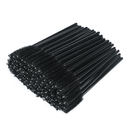 Picture of G2PLUS Disposable Eyelash Mascara Brushes Wands Applicator Makeup Kits 100 Pack Eyelash Spoolies Eyelashes Brush for Eyelash Extensions and Eyebrow Brush (Black)