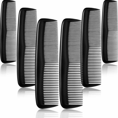 Picture of 12 Pieces Hair Combs Set Pocket for Women and Men, Fine Dressing Comb,Plastic (Black)