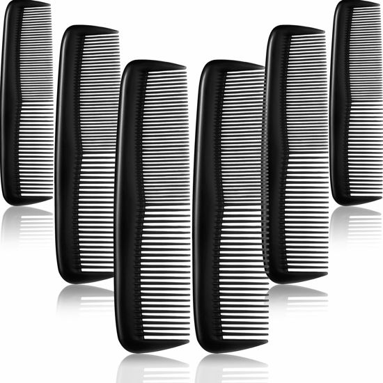 Picture of 12 Pieces Hair Combs Set Pocket for Women and Men, Fine Dressing Comb,Plastic (Black)